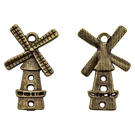 4AR064 Подвеска металлическая мельница, 2шт/упак, Астра