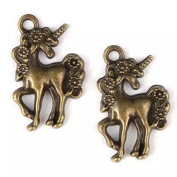 4AR065 Подвеска металлическая единорог,2шт/упак, Астра