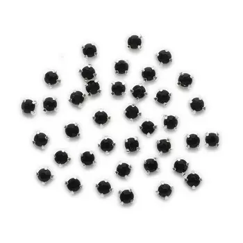 4AR159/166 Хрустальные стразы в цапах/серебро, 4мм, 50шт/упак, Astra&amp;Craft (38 черный)