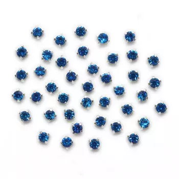 4AR159/166 Хрустальные стразы в цапах/серебро, 4мм, 50шт/упак, Астра (25 синий)