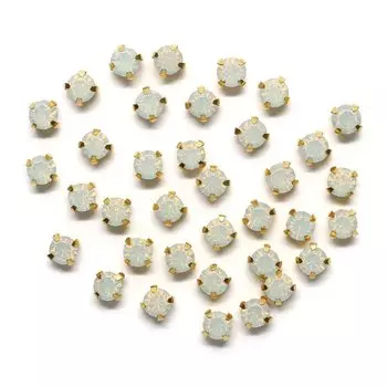 4AR159 /166 Хрустальные стразы в цапах/золото, 4мм, 50шт/упак, Astra&amp;Craft (02 белый опал)