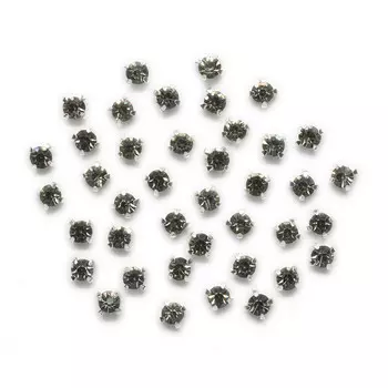 4AR159/166 Хрустальные стразы в цапах/серебро, 4мм, 50шт/упак, Astra&amp;Craft (39 серый)