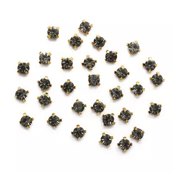 4AR159 /166 Хрустальные стразы в цапах/золото, 4мм, 50шт/упак, Astra&amp;Craft (39 серый)