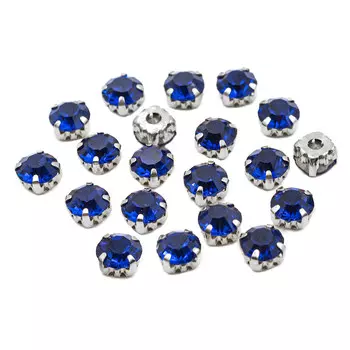 4AR167/168 Хрустальные стразы в цапах/серебро, 8мм, 20шт/упак, Astra&amp;Craft (25 синий)