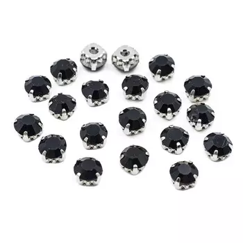 4AR167/168 Хрустальные стразы в цапах/серебро, 8мм, 20шт/упак, Astra&amp;Craft (38 черный)