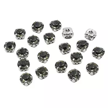 4AR167/168 Хрустальные стразы в цапах/серебро, 8мм, 20шт/упак, Astra&amp;Craft (39 дымчато-серый)