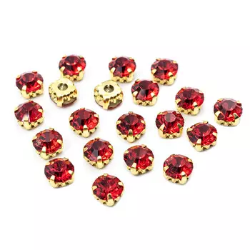 4AR167/168 Хрустальные стразы в цапах/золото, 8мм, 20шт/упак, Astra&amp;Craft (11 красный)