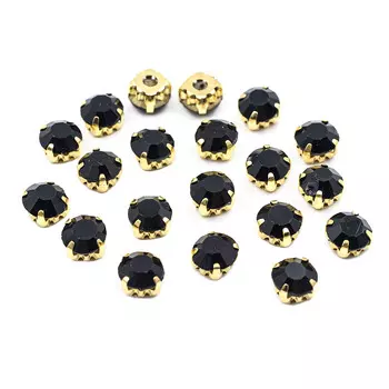4AR167/168 Хрустальные стразы в цапах/золото, 8мм, 20шт/упак, Astra&amp;Craft (38 черный)