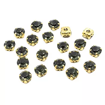 4AR167/168 Хрустальные стразы в цапах/золото, 8мм, 20шт/упак, Astra&amp;Craft (39 дымчато-серый)