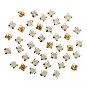 4AR169/176 Хрустальные стразы в цапах/золото, 6мм, 40шт/упак, Astra&amp;Craft (02 белый опал)