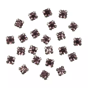 4AR169/176 Хрустальные стразы в цапах/серебро, 6мм, 40шт/упак, Astra&amp;Craft (06 светло-розовый)