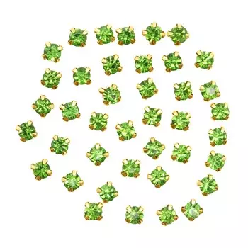 4AR169/176 Хрустальные стразы в цапах/золото, 6мм, 40шт/упак, Astra&amp;Craft (39 светло-зеленый)