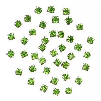 4AR169/176 Хрустальные стразы в цапах/серебро, 6мм, 40шт/упак, Astra&amp;Craft (39 светло-зеленый)