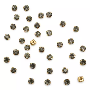 4AR169/176 Хрустальные стразы в цапах/золото, 6мм, 40шт/упак, Astra&amp;Craft (серый)