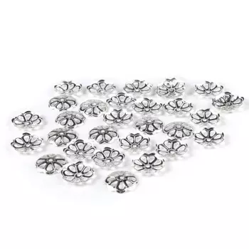 4AR199 Шапочка для бусин, 12мм 30шт/упак, Astra&amp;Craft (Серебро)