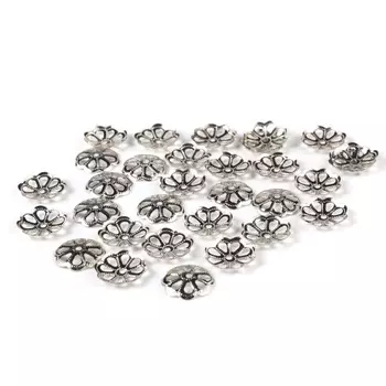 4AR199 Шапочка для бусин, 12мм 30шт/упак, Astra&amp;Craft (Никель)