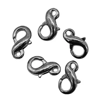 4AR2038 Замок для бус карабин, бесконечность, 9 мм, 5 шт/упак, Astra&amp;Craft (черный)