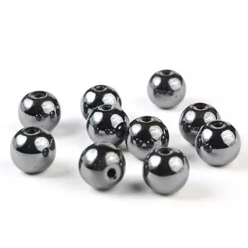 4AR2058 Бусины Гематит, 10 мм, 10 шт/упак, Astra&amp;Craft