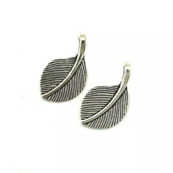 4AR2070 Подвеска металлическая листик, 28 мм, 2 шт/упак, Astra&amp;Craft