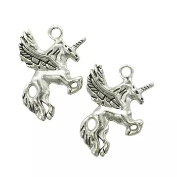 4AR2071 Подвеска металлическая крылатый единорог, 37*25 мм, 2 шт/упак, Astra&amp;Craft