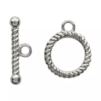 4AR214 Замок-тогл, d 12мм, 2пары/упак, Астра (Серебро)