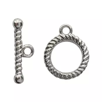 4AR214 Замок-тогл, d 12мм, 2пары/упак, Астра (Никель)