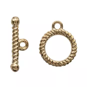 4AR214 Замок-тогл, d 12мм, 2пары/упак, Астра (Золото)