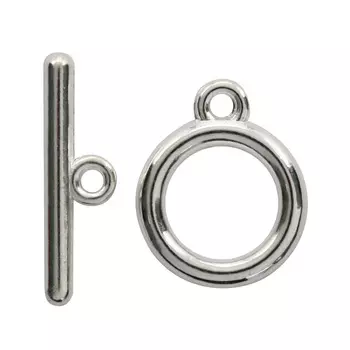 4AR215 Замок-тогл, d 15мм, 2пары/упак, Астра (Серебро)