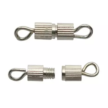 4AR216 Замок для бус винтовой, 3*7мм, 5шт/упак, Астра (Никель)