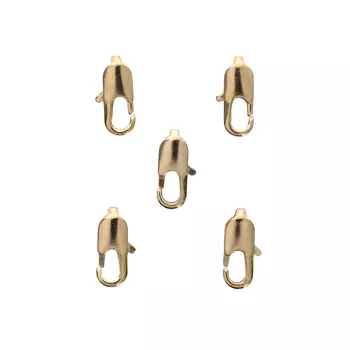 4AR236 Замок для бус карабин, 10мм, 5шт/упак, Астра (Золото)