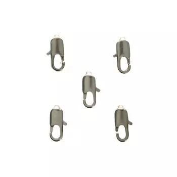 4AR236 Замок для бус карабин, 10мм, 5шт/упак, Астра (Никель)