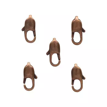 4AR237 Замок для бус карабин, 12мм, 5шт/упак, Астра (Медь)