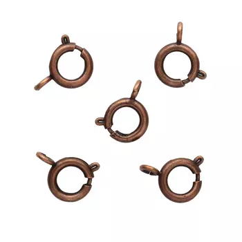 4AR239 Замок для бус кольцо 6мм, 5шт/упак, Астра (Медь)
