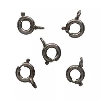 4AR239 Замок для бус кольцо 6мм, 5шт/упак, Астра (Черный никель)
