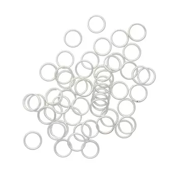 4AR255/256 Кольцо соединительное двойное, 8мм, 50шт/упак, Астра (Серебро)