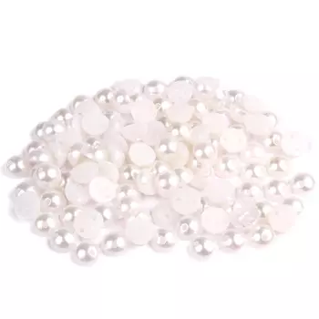 4AR296 Полубусина пришивная 8мм, белоснежный, 15гр/упак, Astra&amp;Craft