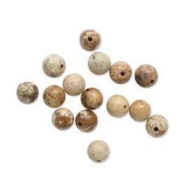 4AR303 Бусины пейзажная яшма 6мм, 15шт/упак, Астра