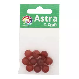 4AR308 Бусины красный агат 10мм, 10шт/упак, Астра