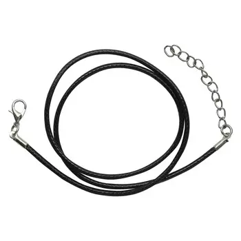 4AR343 Шнур вощеный с замком, 2мм, 43см. (черный)