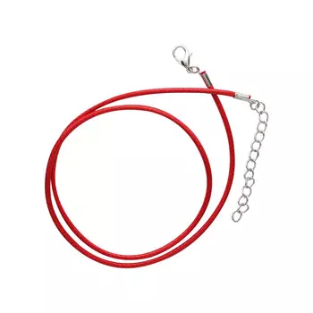 4AR343 Шнур вощеный с замком, 2мм, 43см. (красный)