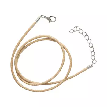 4AR343 Шнур вощеный с замком, 2мм, 43см. (кремовый)