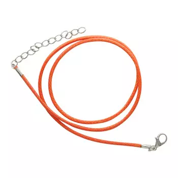 4AR343 Шнур вощеный с замком, 2мм, 43см. (оранжевый)