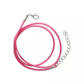 4AR343 Шнур вощеный с замком, 2мм, 43см. (розовый)