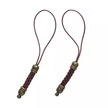 4AR348 Шнур для телефона плетеный, коричневый/бронза 2,6см., 2шт/упак, Астра