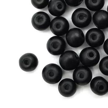 4AR352 Бусины стеклянные матовые4мм, 100(+/-5)шт/упак, Астра (Черный)