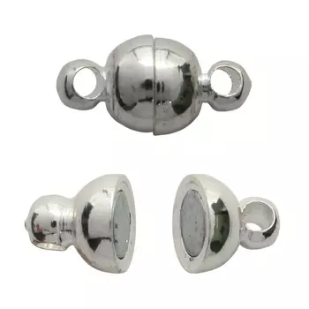 4AR359 Замок магнитный 6мм, 2шт/упак, Астра (Серебро)