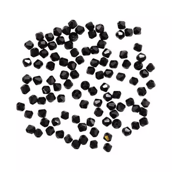 4AR381 Бусины хрустальные биконус 2*3мм, 100шт/упак, Астра (черный)