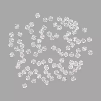 4AR381 Бусины хрустальные биконус 2*3мм, 100шт/упак, Астра (прозрачный)