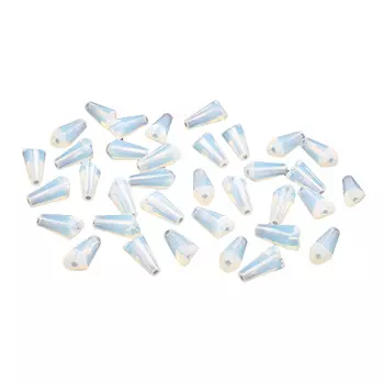 4AR382/385 Бусины хрустальные тауэр, 36шт/упак, Астра (Молочный)