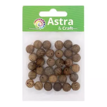 4AR392-10 Бусины деревянные венге 10мм,18гр/упак, Астра